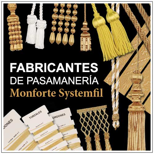 Fabricantes de pasamanería, borlas, flecos cofradieros, cíngulos nazareno, cordones medalla, agremanes, galas, hilos oro entrefino